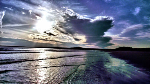 Scenic view of sunset over river