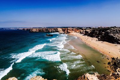 High angle view of beach