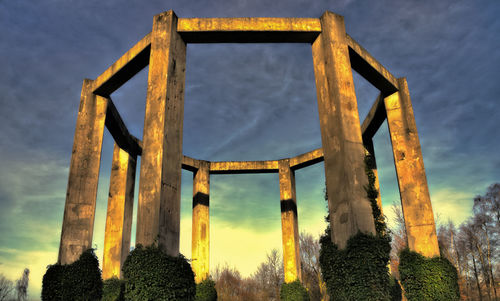 Low angle view of built structure against sky