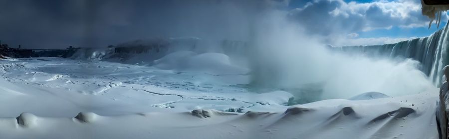 Scenic view of waterfall