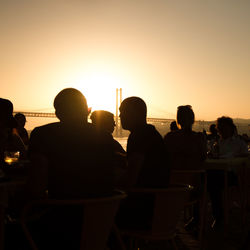 Man looking at sunset