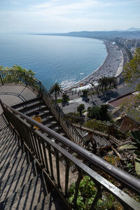 High angle view of beach against sky