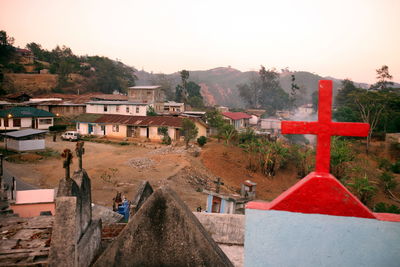 Churches and houses of old village 