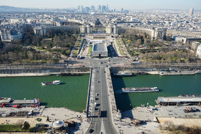 High angle view of city