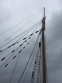 Low angle view of sailboat against sky