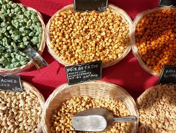 Close-up of spices for sale at market