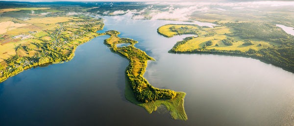 High angle view of beach