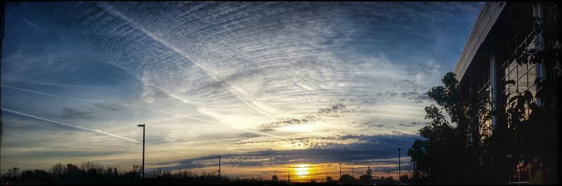 Low angle view of sky at sunset