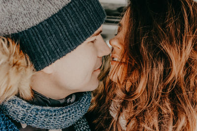 Close-up of romantic couple