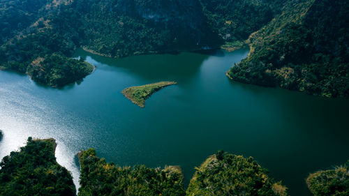 High angle view of sea