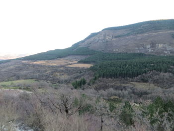 Scenic view of landscape against clear sky