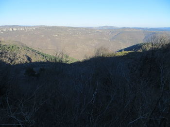 Scenic view of landscape against clear sky