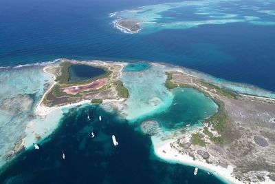 High angle view of sea