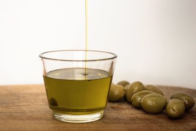 Close-up of drink in glass on table