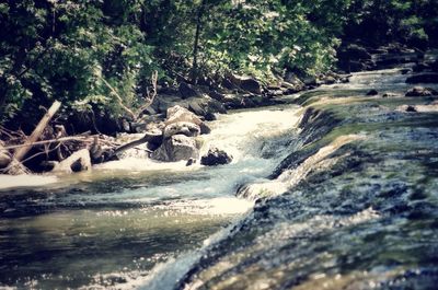 River flowing through rocks