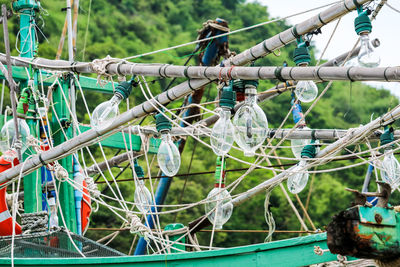 Close-up of ropes in playground