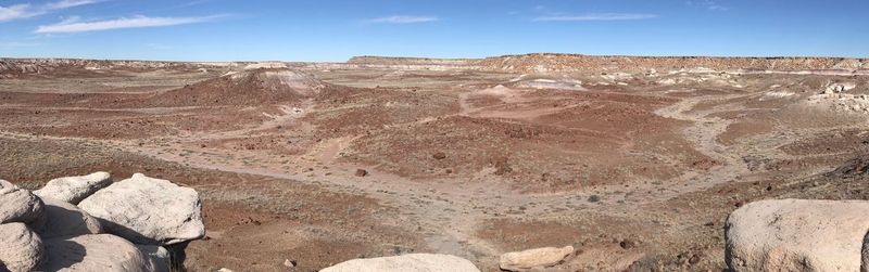 Scenic view of desert against sky