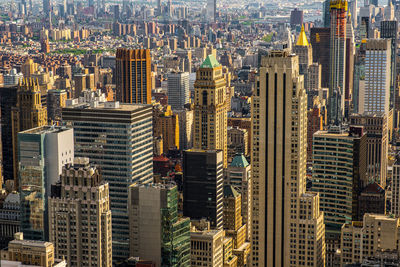 Aerial view of modern buildings in city