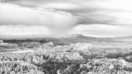 Scenic view of landscape against cloudy sky