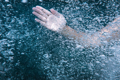 Close-up of person swimming 