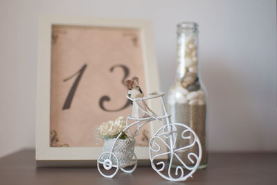 Close-up of decoration on table