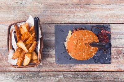 Close-up of food on table