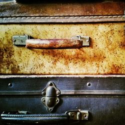 Close-up of rusty metallic object