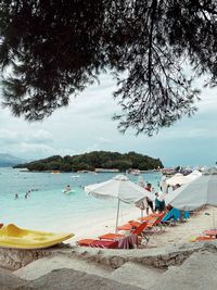 Scenic view of beach against sky