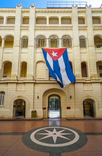 View of flags on building