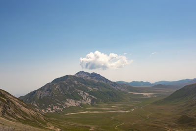 Scenic view of mountains against sky