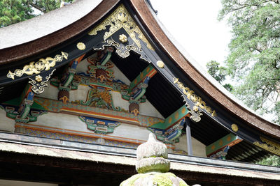 Low angle view of temple against sky