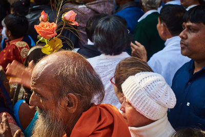 Group of people on street in city