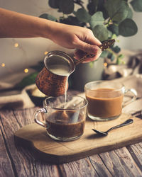 Coffee cup on table