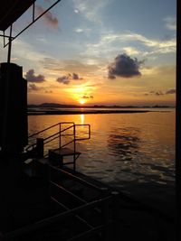 Scenic view of sea at sunset