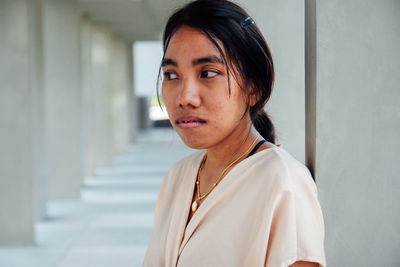 Young woman looking away