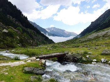 Scenic view of mountains against sky