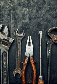 Old hardware tools. mechanic tools for maintenance. hardware tools to fix. technical background