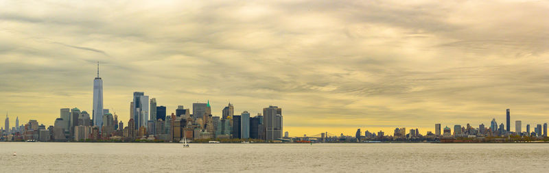 View of city at sunset