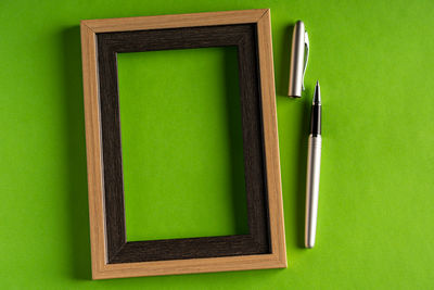 Directly above shot of open book on table