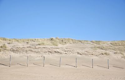 Scenic view of desert against clear sky