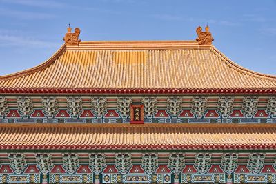 Low angle view of roof of building