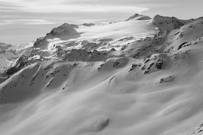 Scenic view of snowcapped mountain against sky