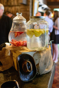 Close-up of drink on table