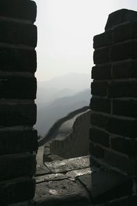 Great wall of china against sky