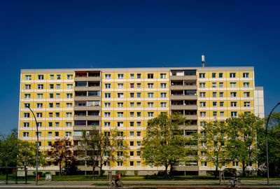 Building against clear blue sky