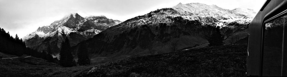 Scenic view of mountains against sky