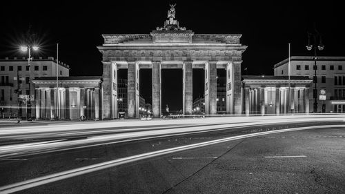 View of city street at night