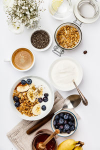 High angle view of food on table