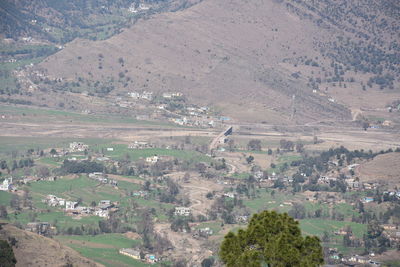 High angle view of agricultural field