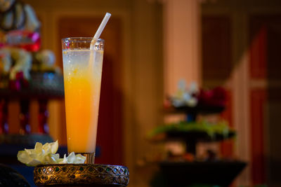 Close-up of drink on table